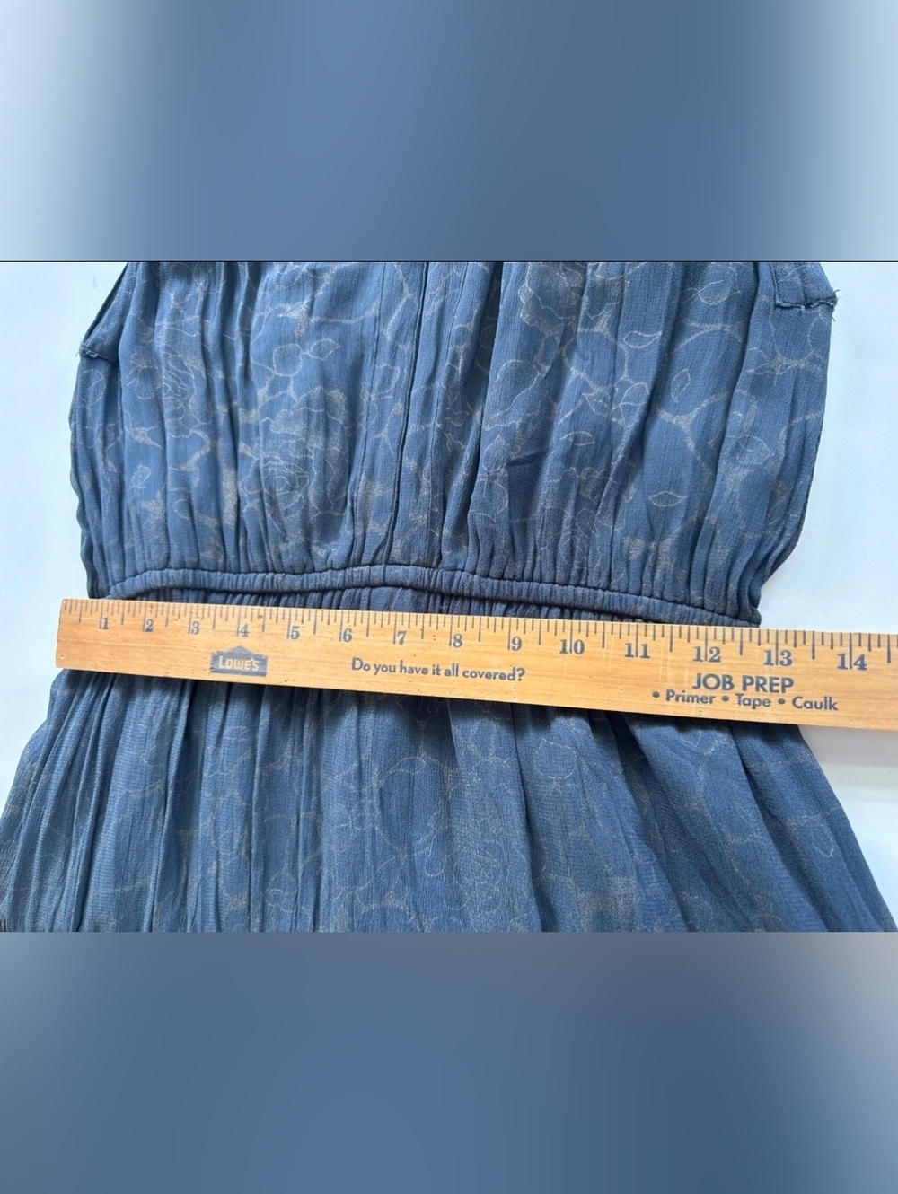 World Market Boho Halter Maxi Dress Gray Floral Viscose Lined Flowy Resort S/M - Picture 8 of 9